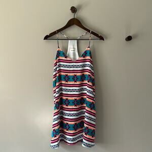STYLE RACK TUNIC RACERBACK MINI DRESS SOUTHWESTERN STYLE PRINT SIZE MEDIUM